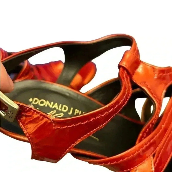 Donald Pliner Cleva Red Metallic Patent Leather Platform Shoe Size 9.5 $395 - Picture 10 of 12